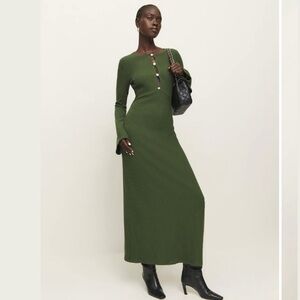 🌿|NWT| Reformation Hayden Knit Dress in Fern